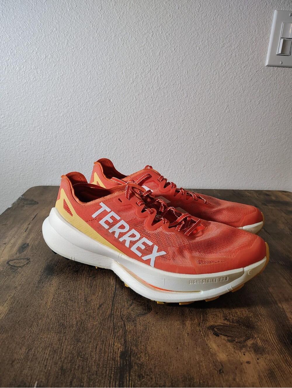 Adidas Terrex Agravic Speed Ultra trail running Orange LIGHTSTRIKE Shoe Men 12